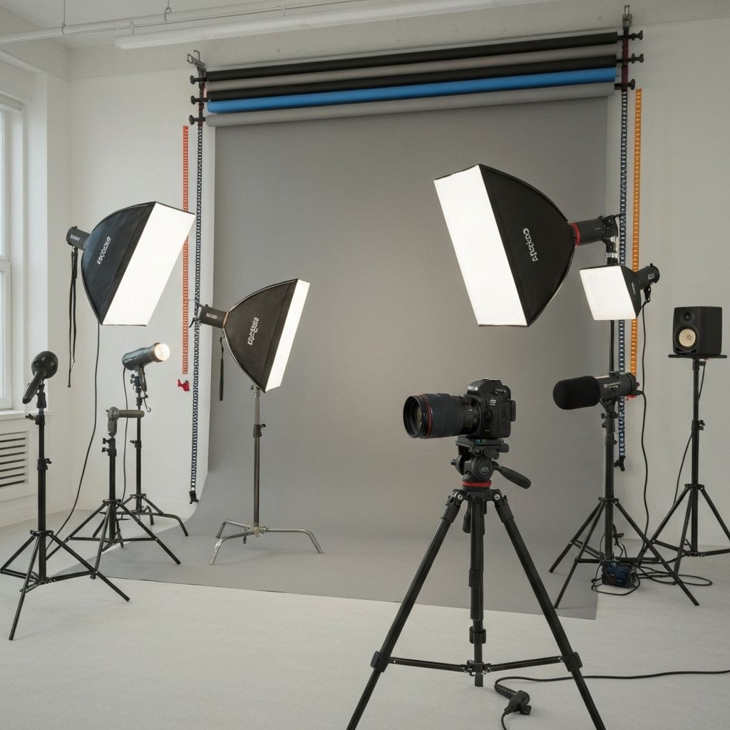 Content Studio with professional lighting equipment